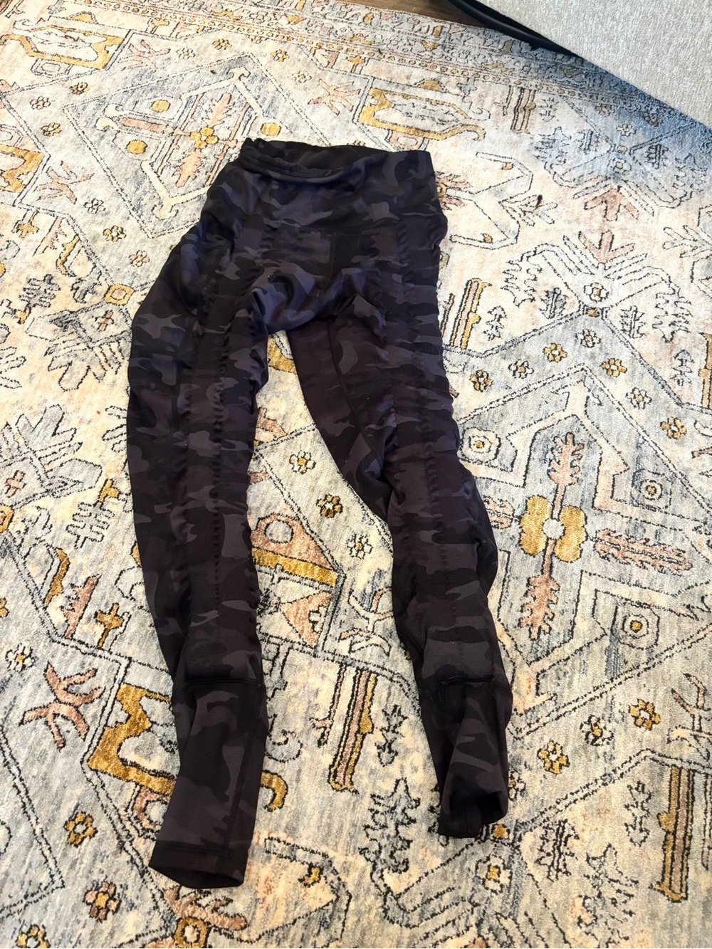Sweetflexx Resistance Leggings Black Camo High-Rise With Pockets Size 2